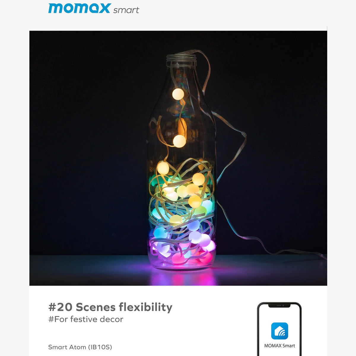 Momax Smart Atom IoT Smart Symphony Ball Light String (IB10SW) - XtraSure | Apple Authorized Reseller in Myanmar