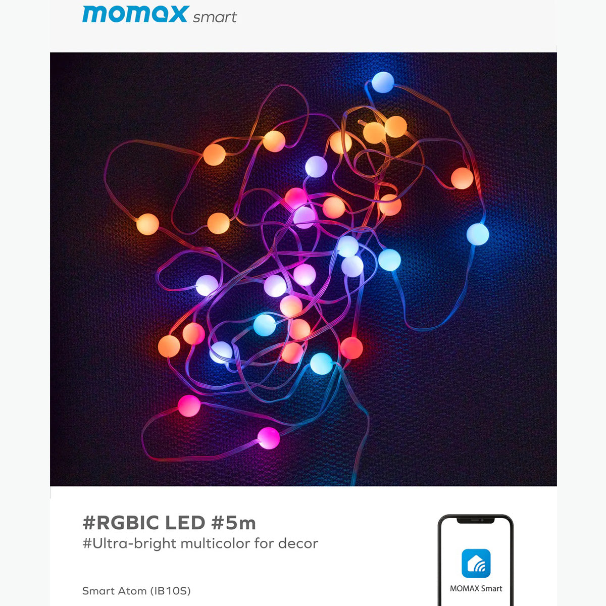 Momax Smart Atom IoT Smart Symphony Ball Light String (IB10SW) - XtraSure | Apple Authorized Reseller in Myanmar