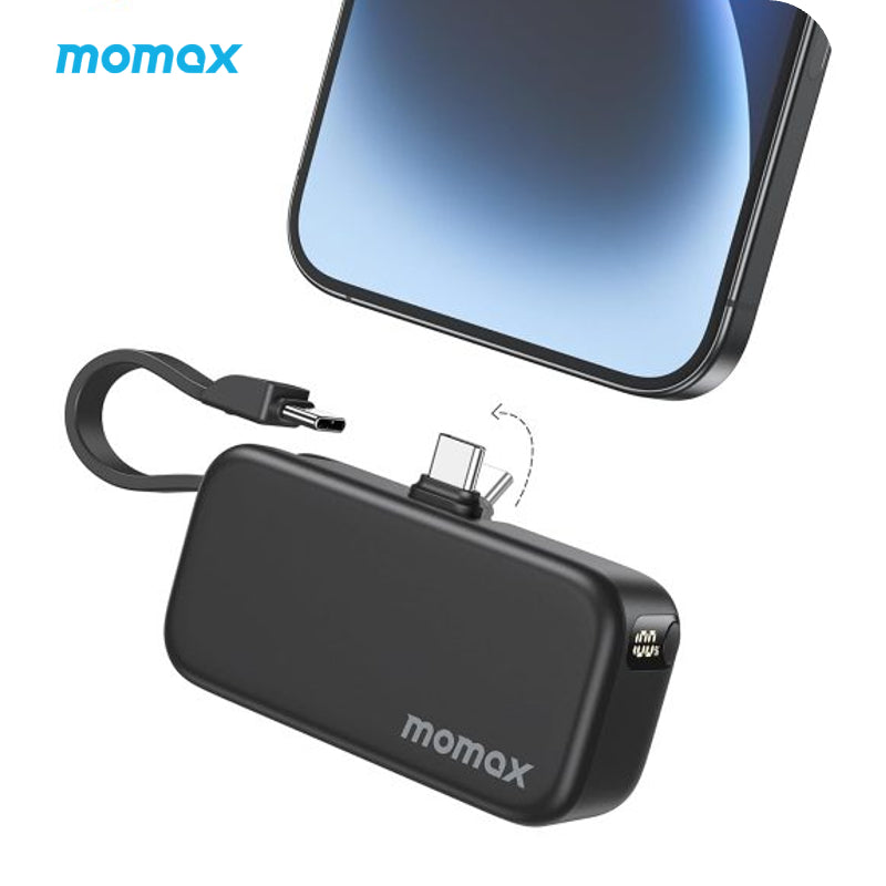 Momax 1-Power-Mini-5000mAh-Bulit-in-USB-C-Battery-Pack - XtraSure | Apple Authorized Reseller in Myanmar