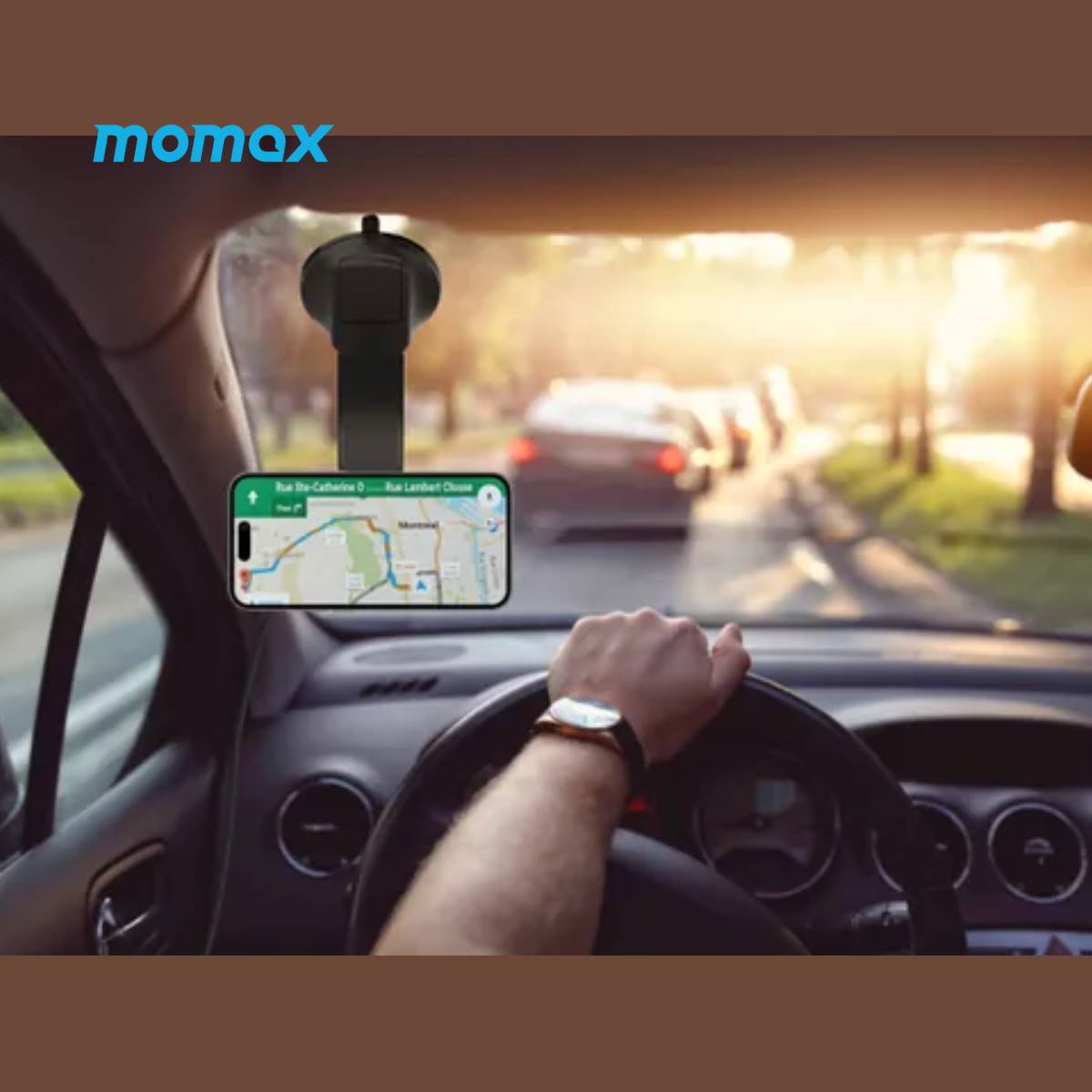 Momax Q.Mag Mount5 15W Magnetic Wireless Charging Car Mount (CM25B) - XtraSure | Apple Authorized Reseller in Myanmar