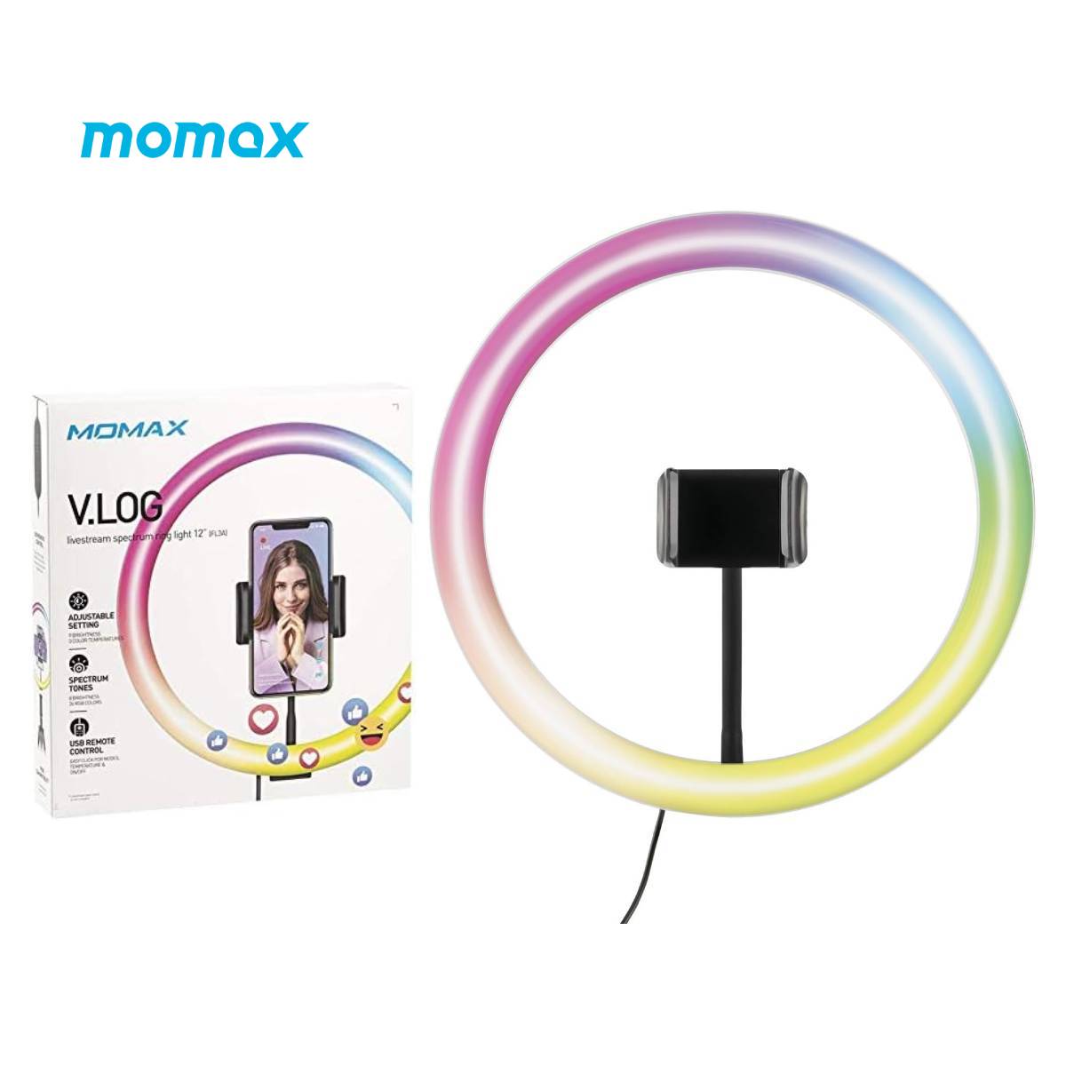 Momax V.LOG Symphony live fill light 12-inches (FL3AD)