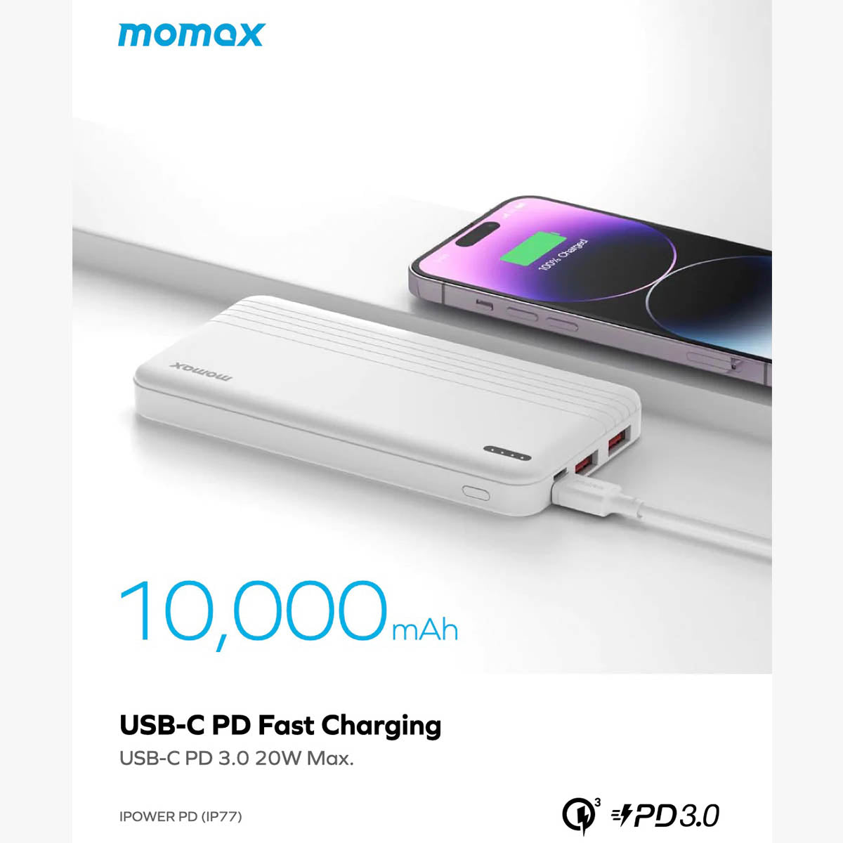 Momax iPower PD Fast Charge Power Bank (10000 mAh) - XtraSure | Apple Authorized Reseller in Myanmar