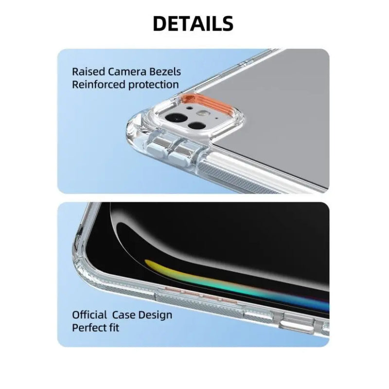 Mutural Clear Pro Folio Case for iPad M3 & M2 Air 13"/ M2 Pro 12.9"