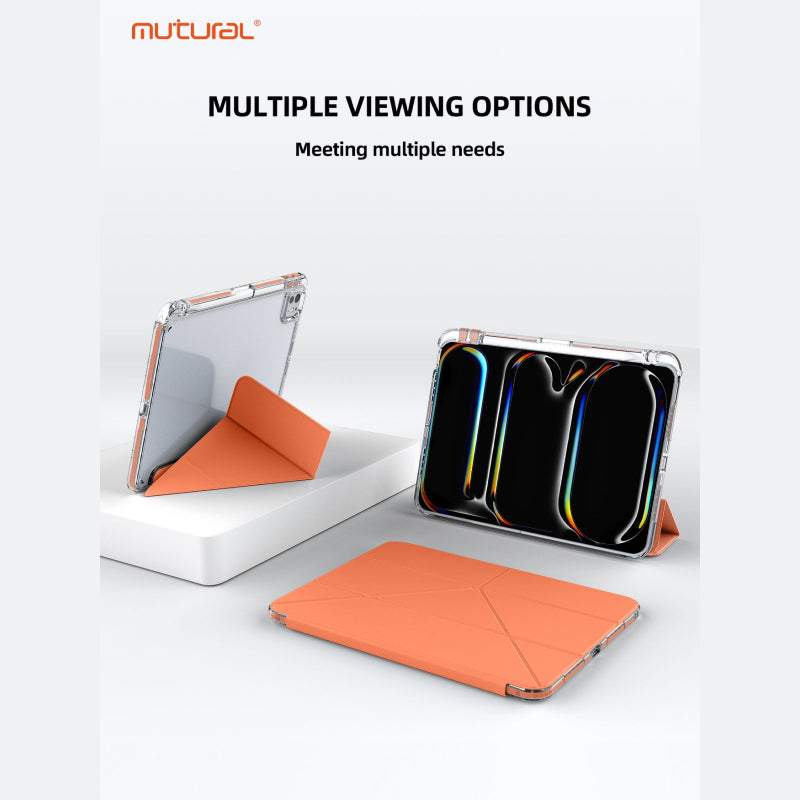Mutural Clear Pro Folio Case for iPad M4, M3 & M2 Air 11"/ M2 Pro 11"/ Air 4/ Air 5