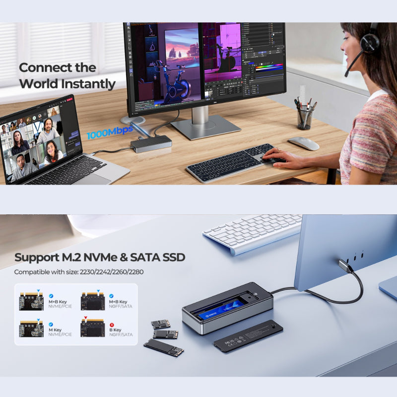 Orico Docking Station with M.2 SSD Enclosure