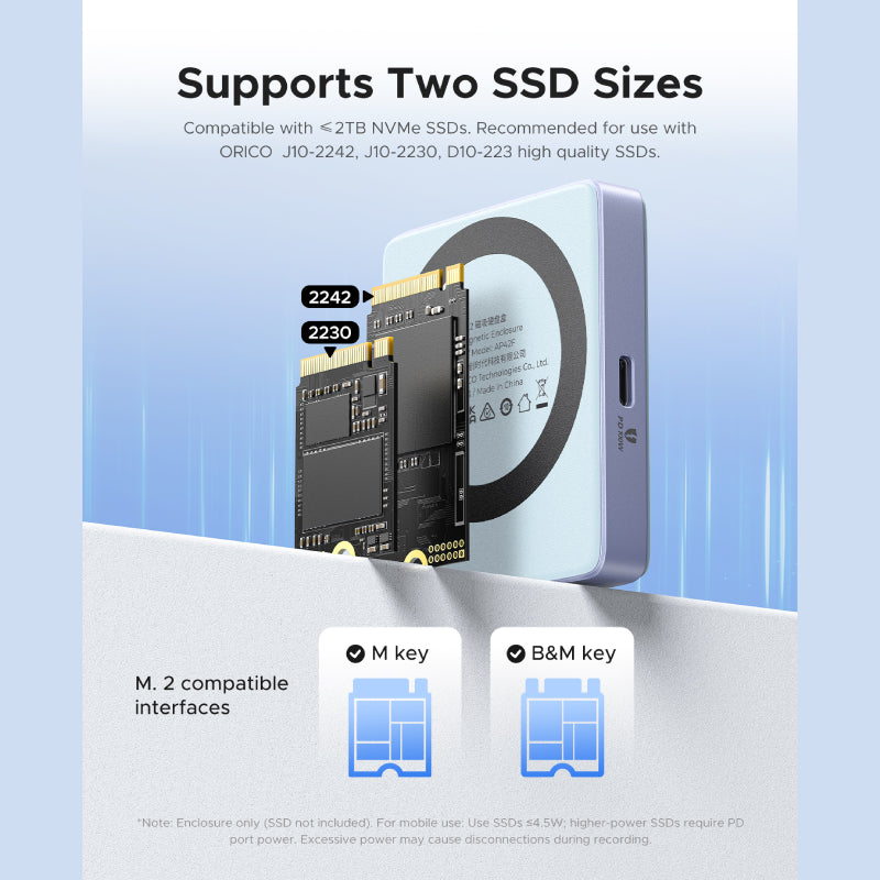 Orico M.2 Magnetic 10Gbps PD100W SSD Enclosure
