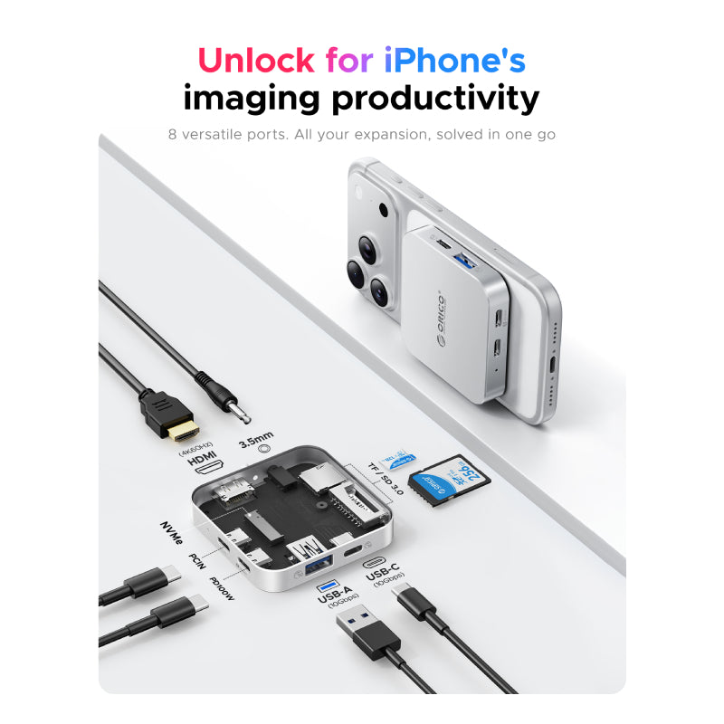 Orico M.2 Magnetic 8-in-1 Ports Docking Station