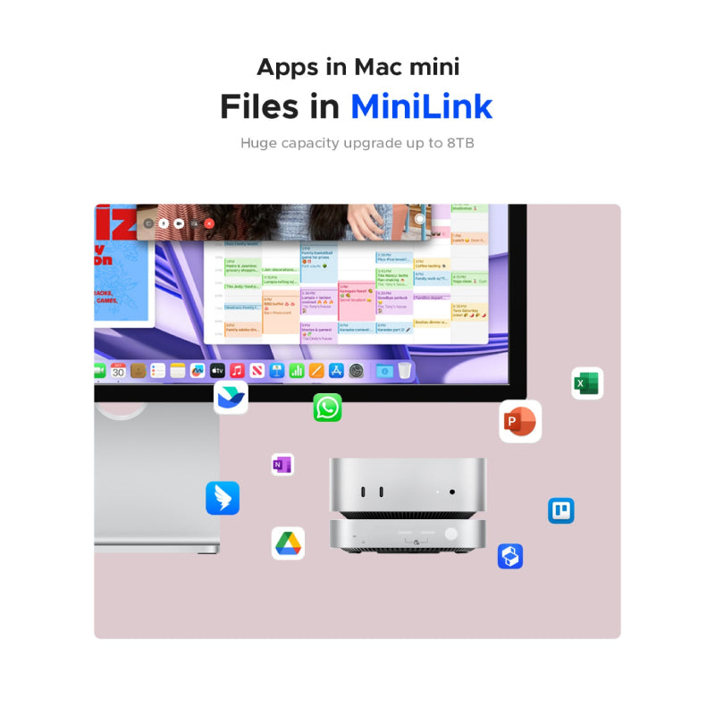 Orico MiniLink 7-in-1 Dock with M.2 SSD Enclosure for Mac mini