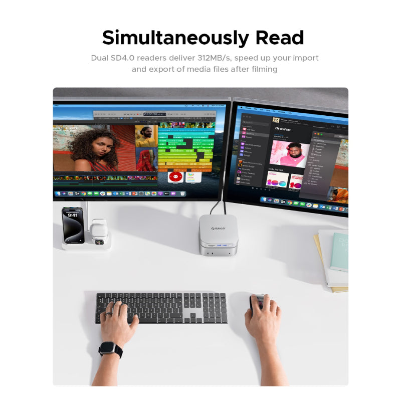 Orico MiniLink 7-in-1 Dock with M.2 SSD Enclosure for Mac mini