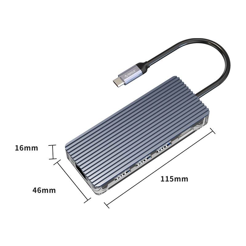 Orico Type-C 6-in-1 Transparent Hub