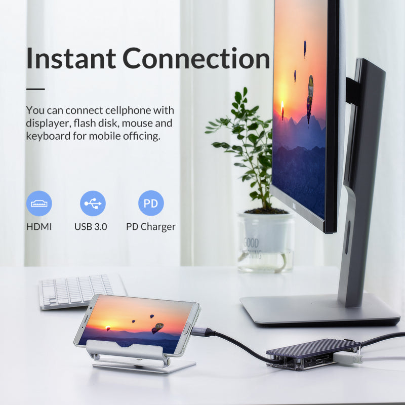 Orico Type-C 8-in-1 Transparent Hub