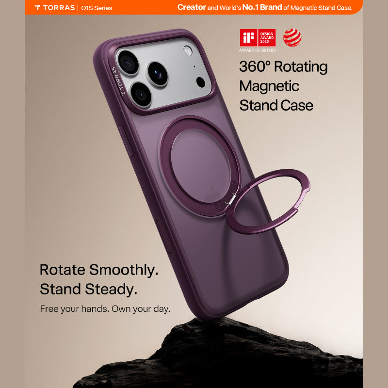 Torras Ostand O1 Guardian Series Case for iPhone 18 Series