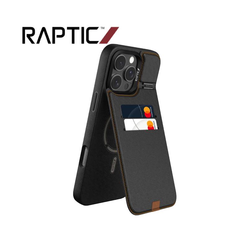 Raptic Slim Wallet Kickstand for iPhone 16 Series - XtraSure | Apple Authorized Reseller in Myanmar