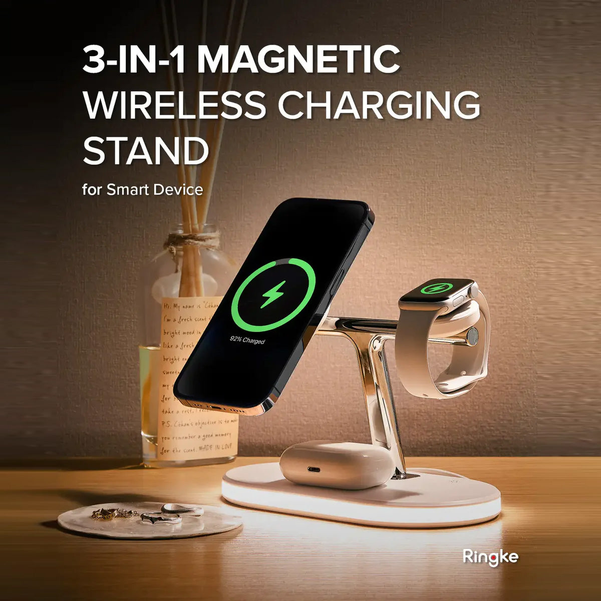 Ringke 3 in 1 Magnetic Wireless Charging Stand - XtraSure | Apple Authorized Reseller in Myanmar