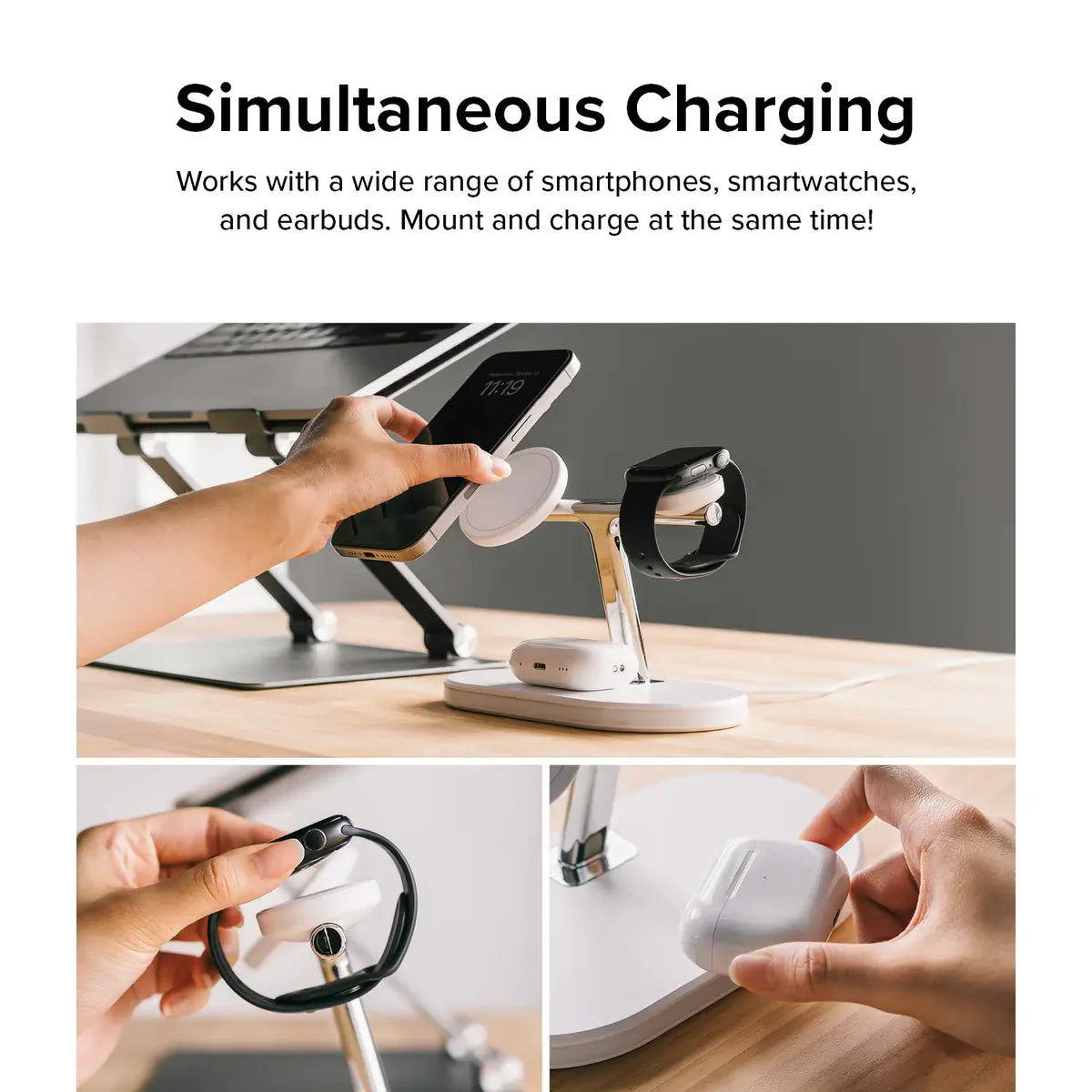 Ringke 3 in 1 Magnetic Wireless Charging Stand - XtraSure | Apple Authorized Reseller in Myanmar
