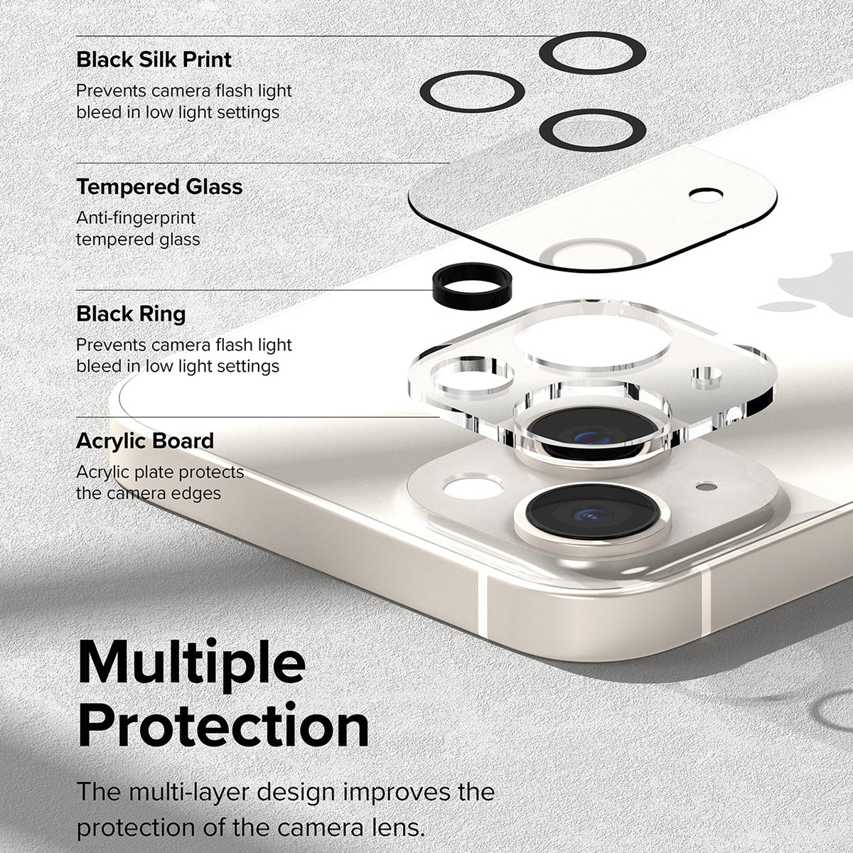 Ringke Camera Protector Glass for iPhone 14 Series (Clear) - XtraSure | Apple Authorized Reseller in Myanmar