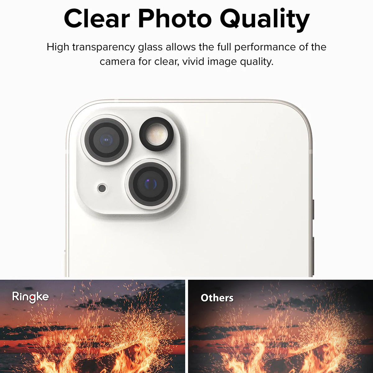 Ringke Camera Protector Glass for iPhone 14 Series (Clear) - XtraSure | Apple Authorized Reseller in Myanmar