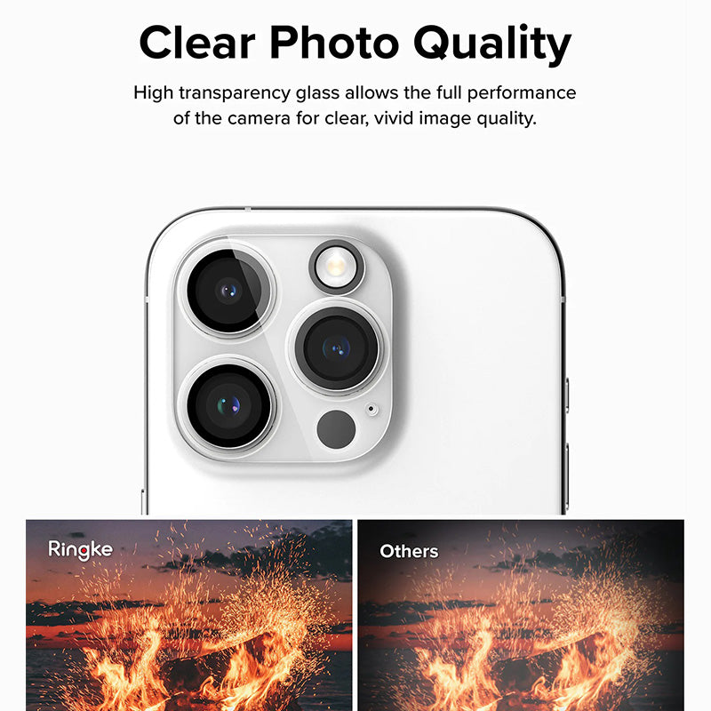 Ringke Camera Protector Glass for iPhone 15 Pro/Pro Max – 2 Packs (Clear)