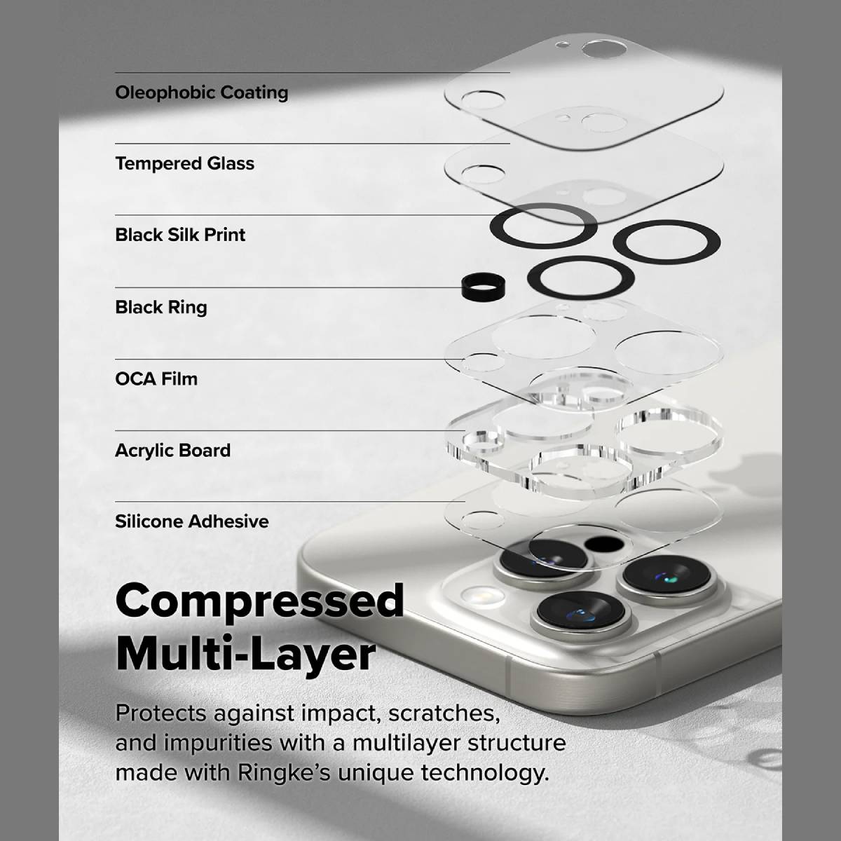 Ringke Camera Protector Glass for iPhone 16 Series - XtraSure | Apple Authorized Reseller in Myanmar