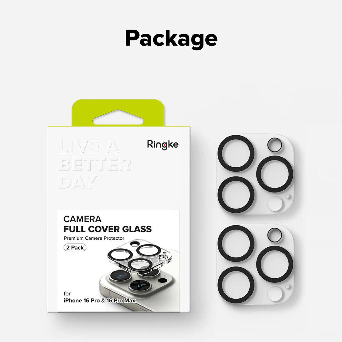 Ringke Camera Protector Glass for iPhone 16 Series - XtraSure | Apple Authorized Reseller in Myanmar