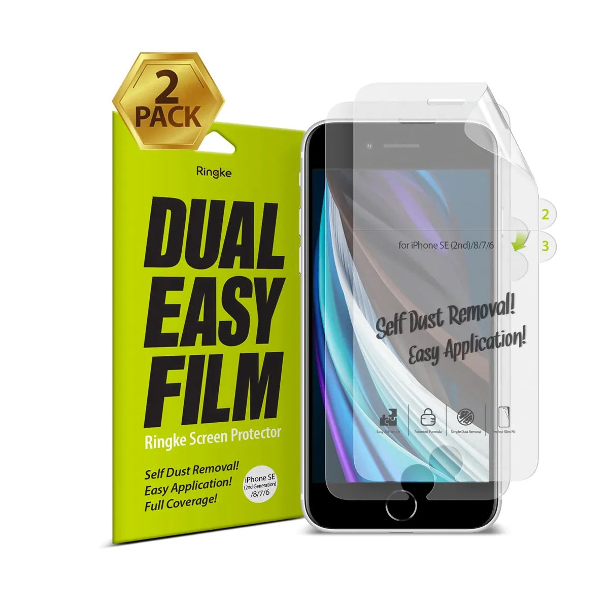 Ringke Dual Easy Film Screen Protector for iPhone SE 2020/2022 - XtraSure | Apple Authorized Reseller in Myanmar