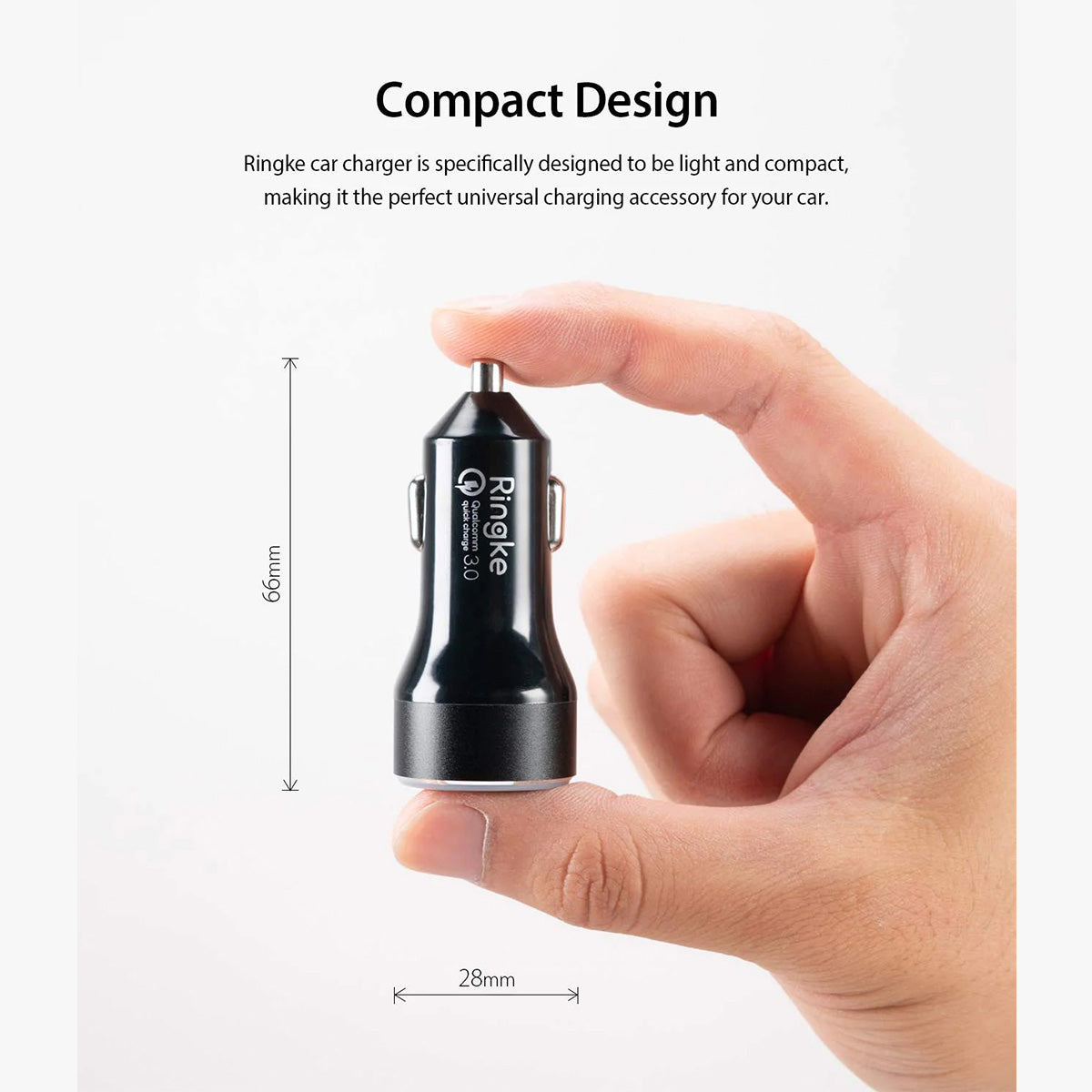 Ringke Dual Ports Car Charger (Black) - XtraSure | Apple Authorized Reseller in Myanmar