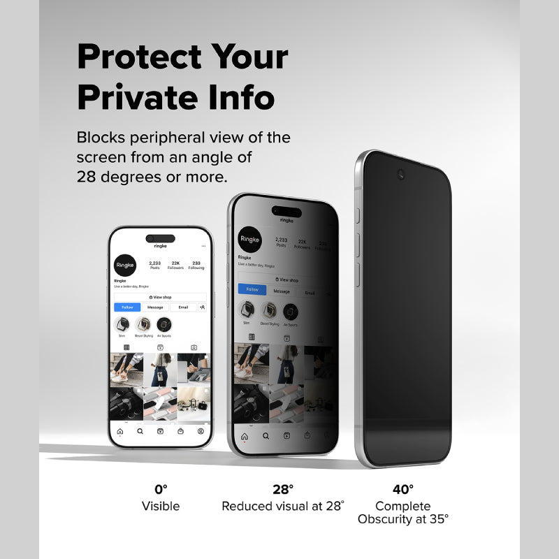 Ringke Easy Slide Privacy Tempered Glass for iPhone 17 Series