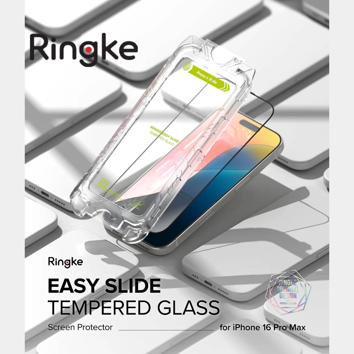 Ringke Easy Slide Tempered Glass for iPhone 16 Series - XtraSure | Apple Authorized Reseller in Myanmar