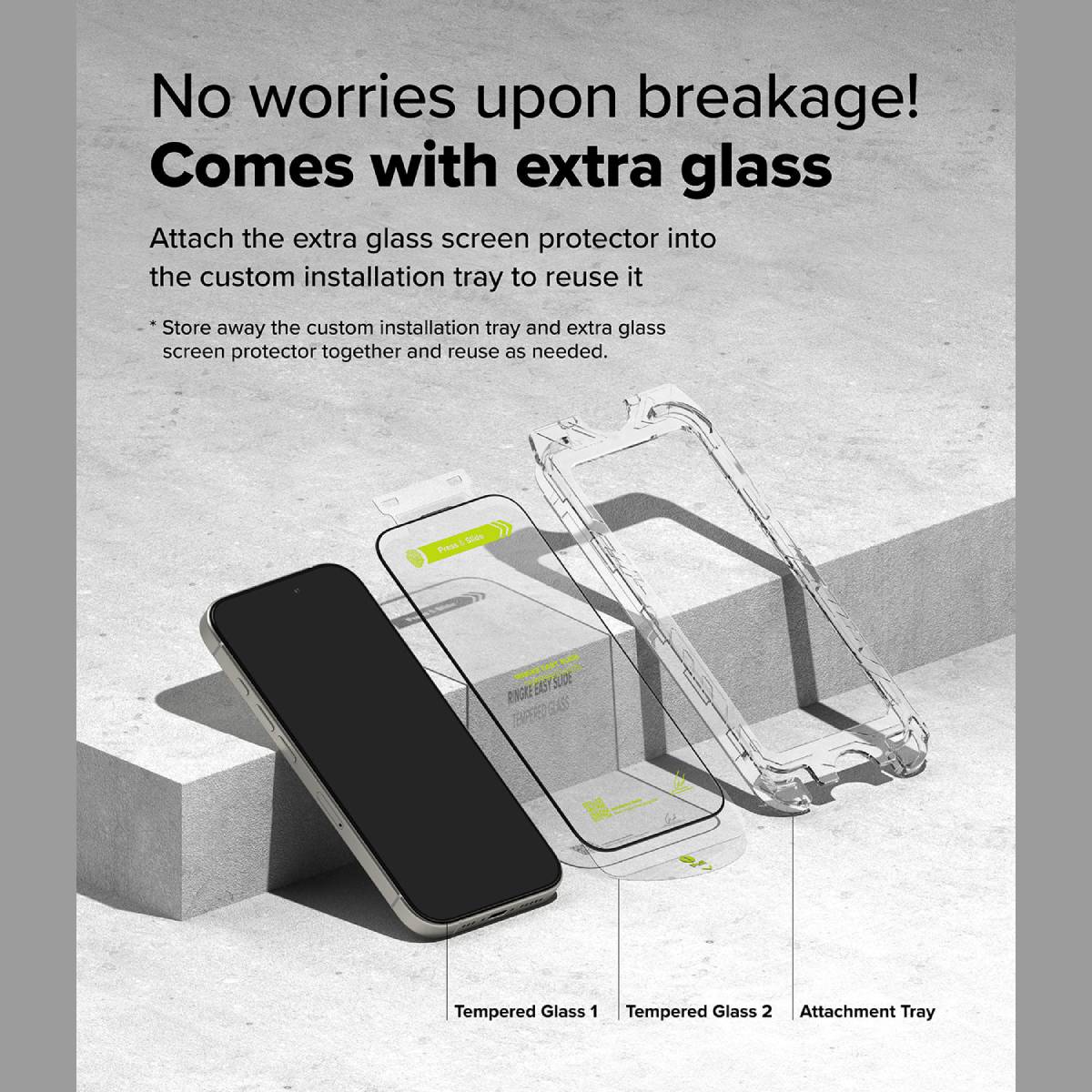 Ringke Easy Slide Tempered Glass for iPhone 16 Series - XtraSure | Apple Authorized Reseller in Myanmar