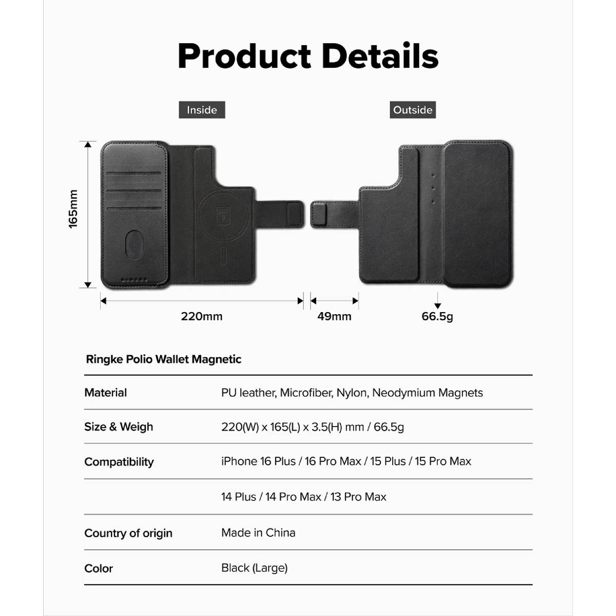 Ringke Folio Wallet Magnetic for iPhone 16 Series - XtraSure | Apple Authorized Reseller in Myanmar