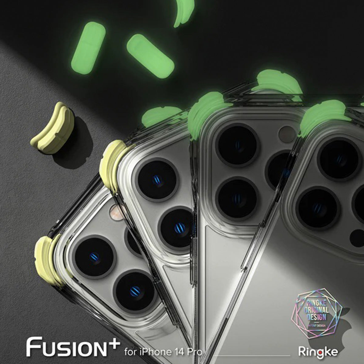 Ringke Fusion + Clear Case for iPhone 14 Series (Clear/Lime Glow)