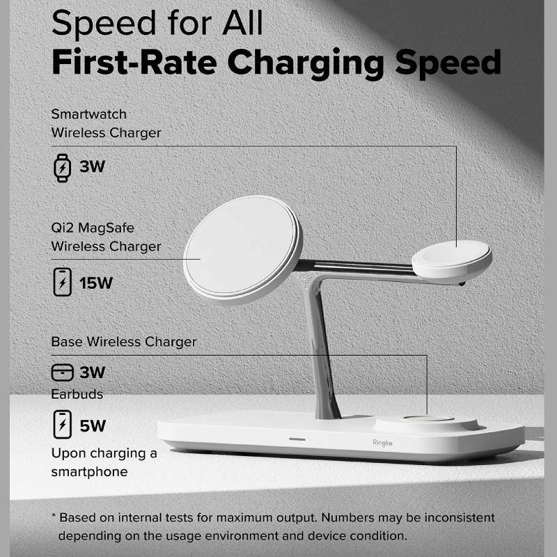 Ringke Qi2 3-in-1 Magnetic Wireless Charging Stand - XtraSure | Apple Authorized Reseller in Myanmar