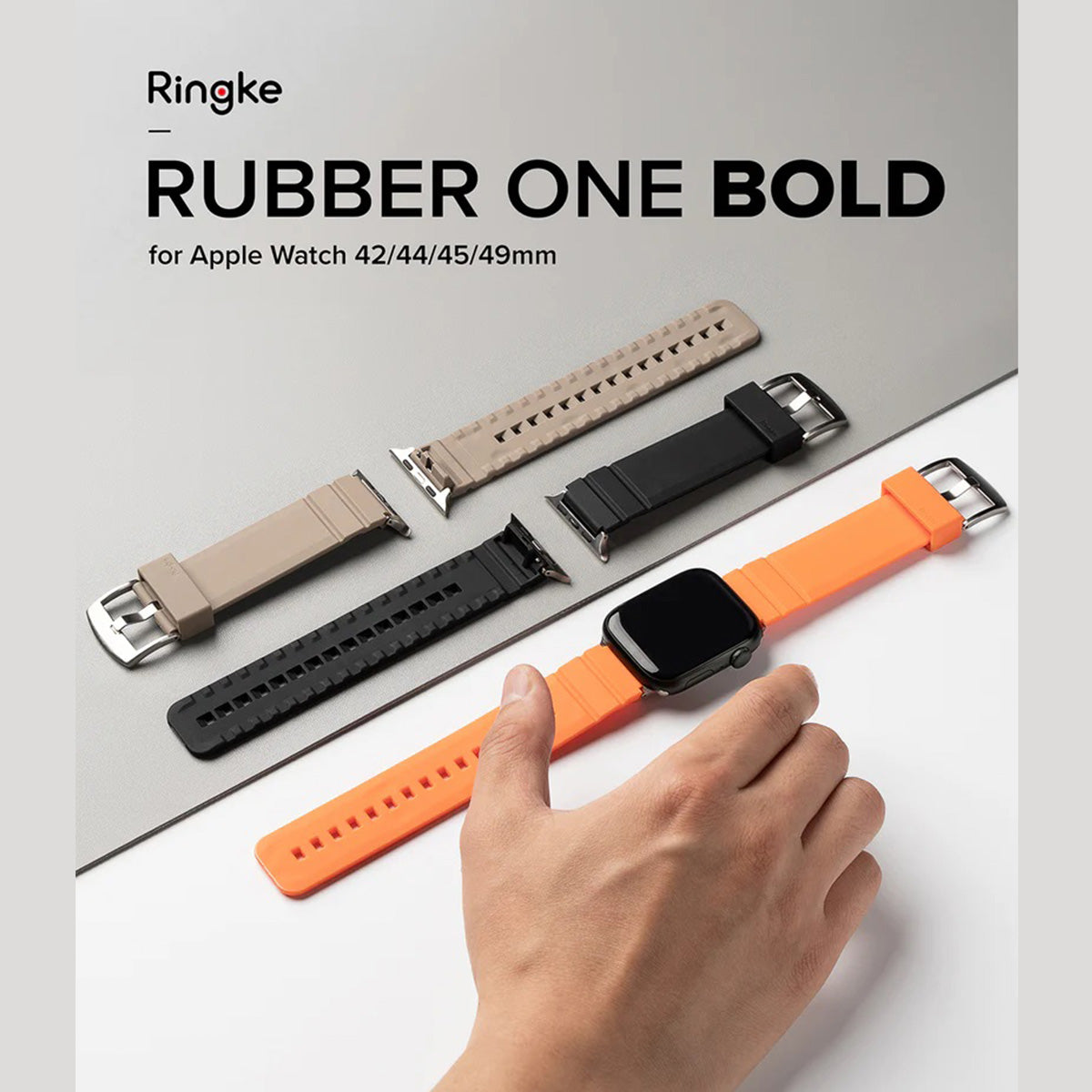 Ringke Rubber One Bold Apple Watch Band for Apple Watch (44/45/49mm) - XtraSure | Apple Authorized Reseller in Myanmar