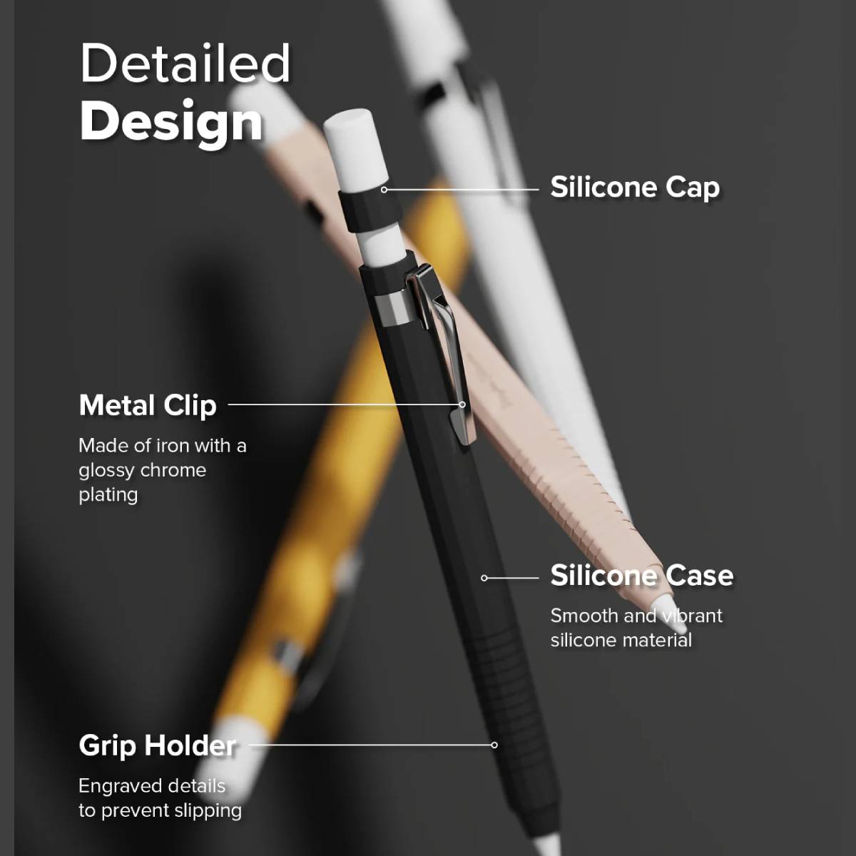 Ringke Silicone Drafting Pencil Case for Apple Pencil 2 & Pro