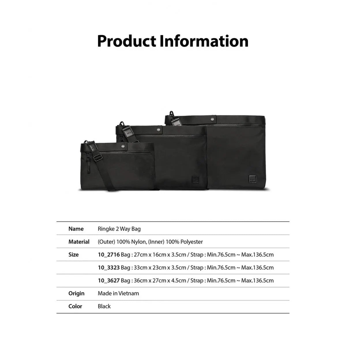 Ringke Two Way Bag (Black) - XtraSure | Apple Authorized Reseller in Myanmar