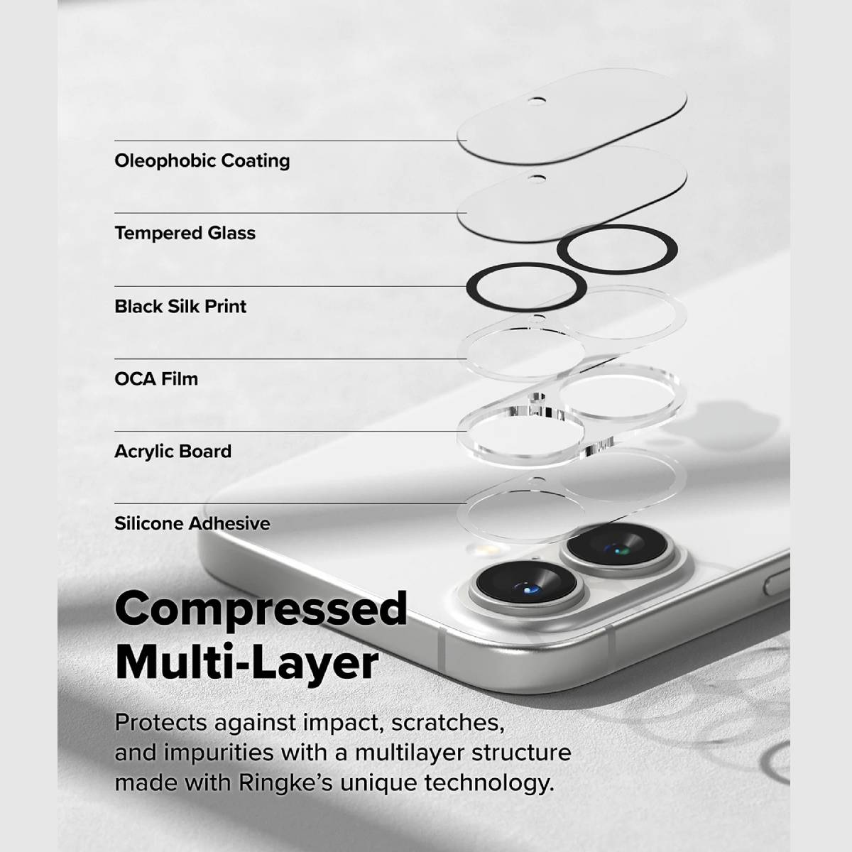 Ringke Camera Protector Glass for iPhone 16 Series - XtraSure | Apple Authorized Reseller in Myanmar