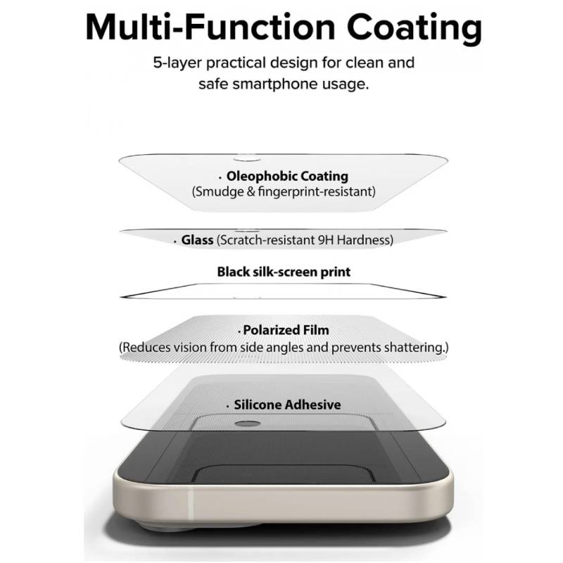 Ringke Privacy Glass Screen Protector for iPhone 16 Series