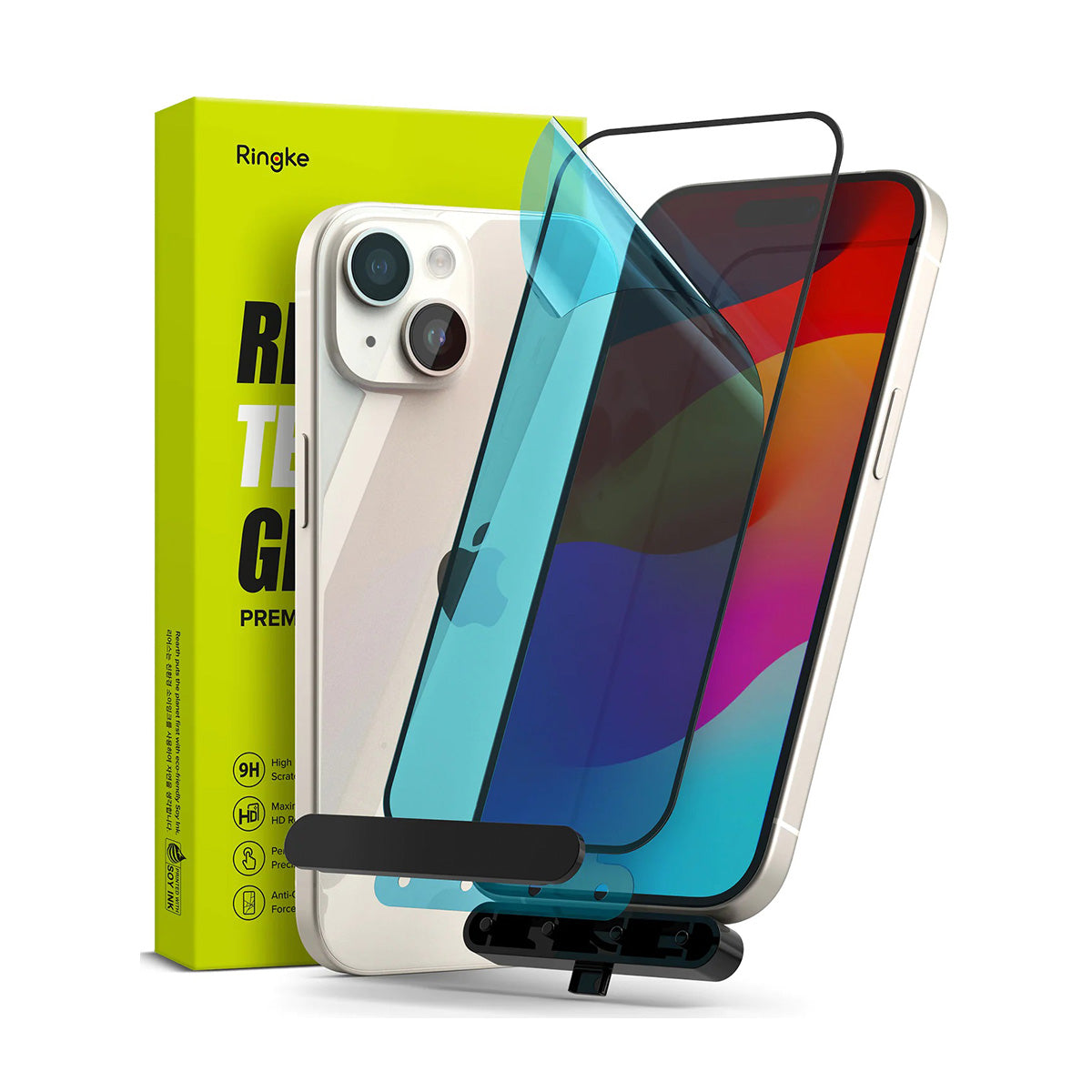 Ringke iD Full Glass Screen Protector for iPhone 15 Series - XtraSure | Apple Authorized Reseller in Myanmar
