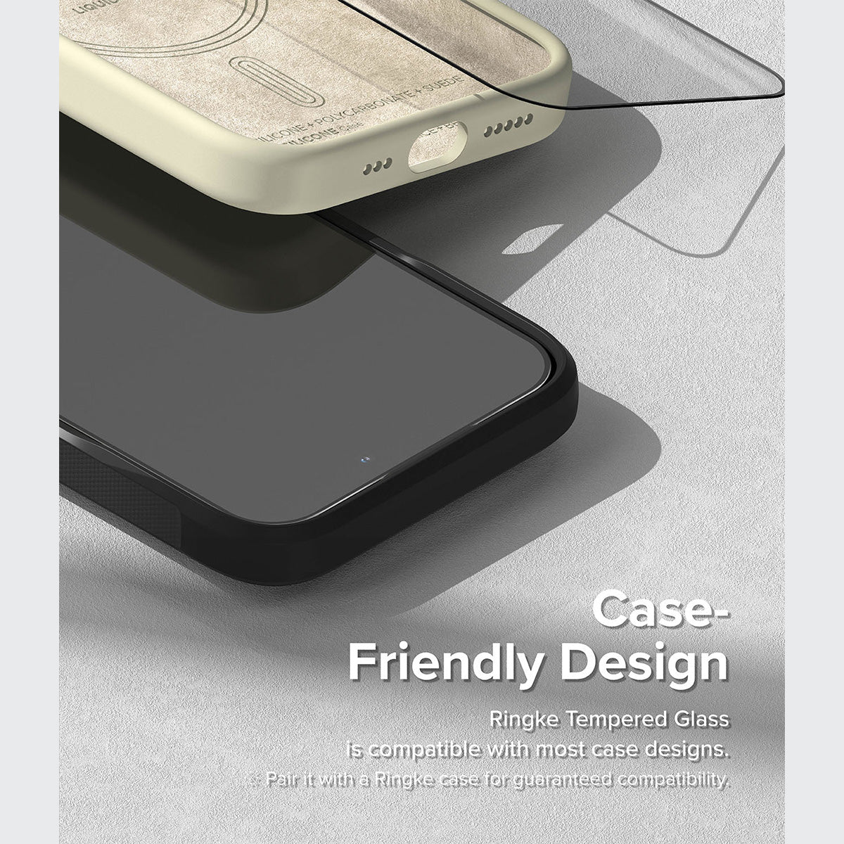Ringke iD Full Glass Screen Protector for iPhone 15 Series - XtraSure | Apple Authorized Reseller in Myanmar