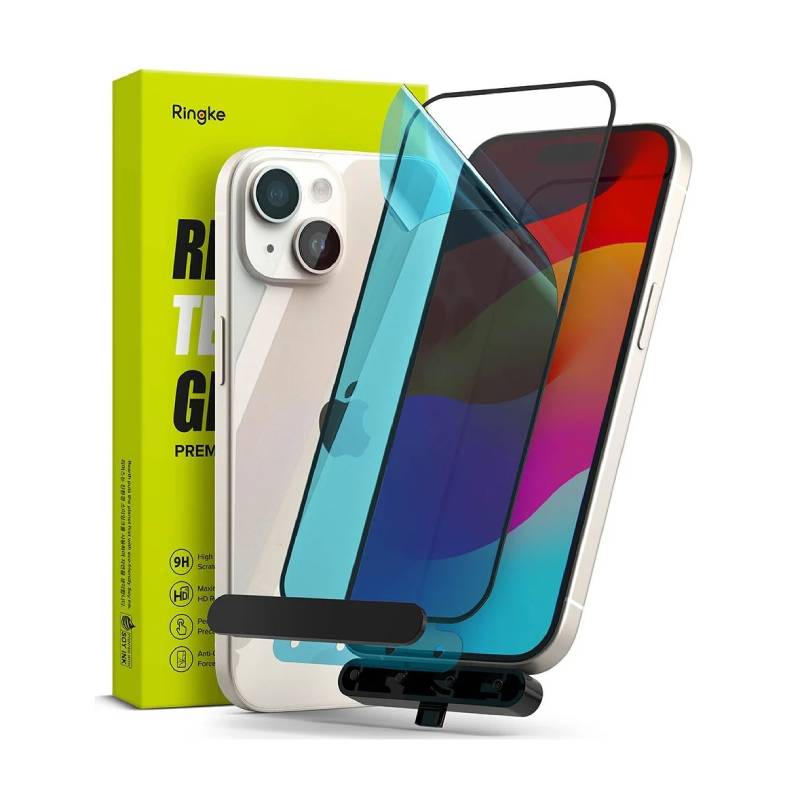 Ringke iD Full Glass Screen Protector for iPhone 16 Series - XtraSure | Apple Authorized Reseller in Myanmar