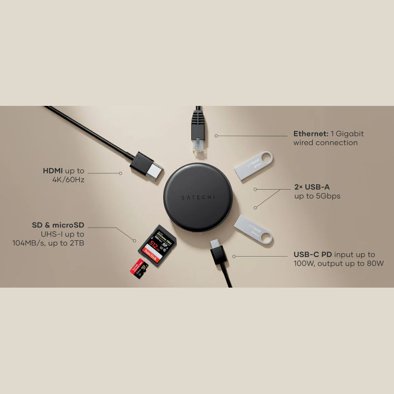 Satechi OntheGo 7-in-1 Multiport Adapter
