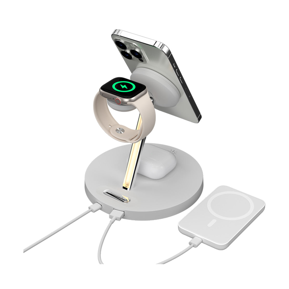 SwitchEasy MagPower 4-in-1 Wireless MagSafe Charging Stand (White) - XtraSure | Apple Authorized Reseller in Myanmar