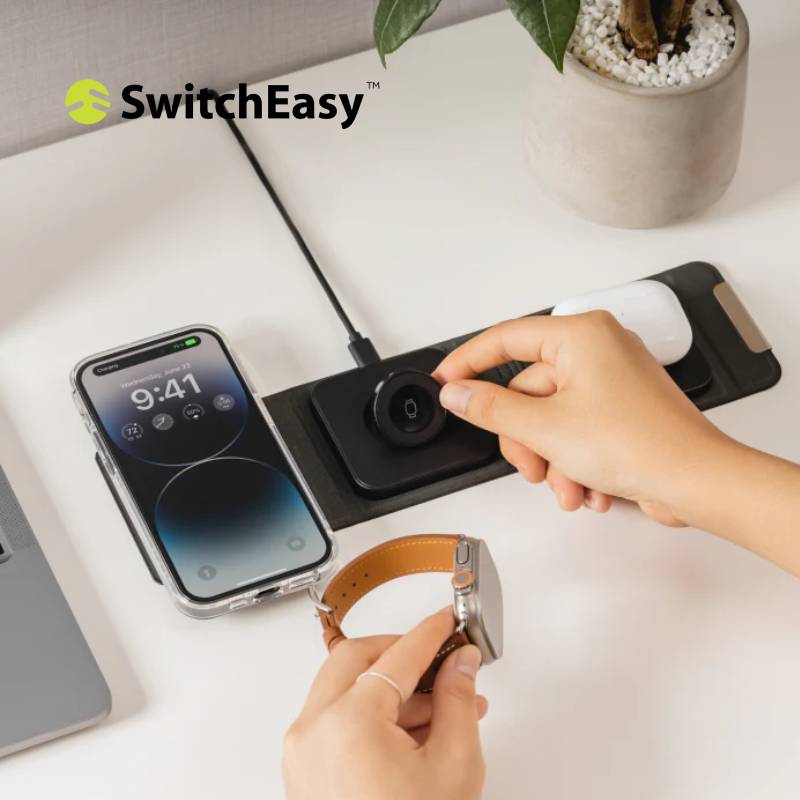 SwitchEasy Triocharge portable 3 in 1 Charger (Black) - XtraSure | Apple Authorized Reseller in Myanmar