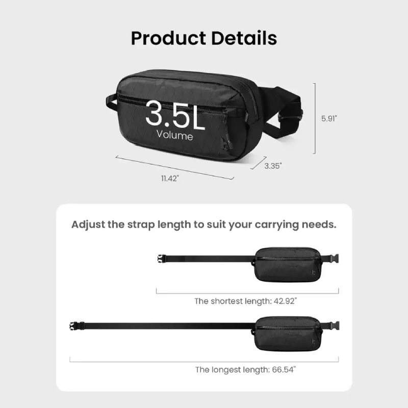 Tomtoc Aviator-T35 X-Pac Chest Bag (3.5L) - XtraSure | Apple Authorized Reseller in Myanmar