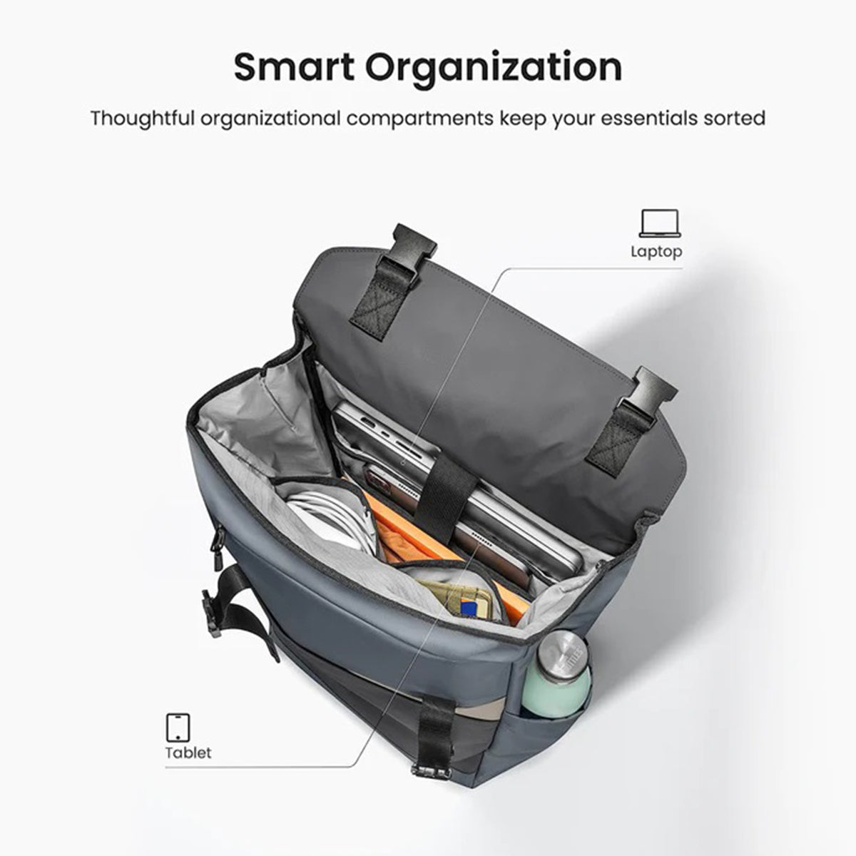 Tomtoc Slash-A64 Flip Laptop Backpack for 16″ - XtraSure | Apple Authorized Reseller in Myanmar