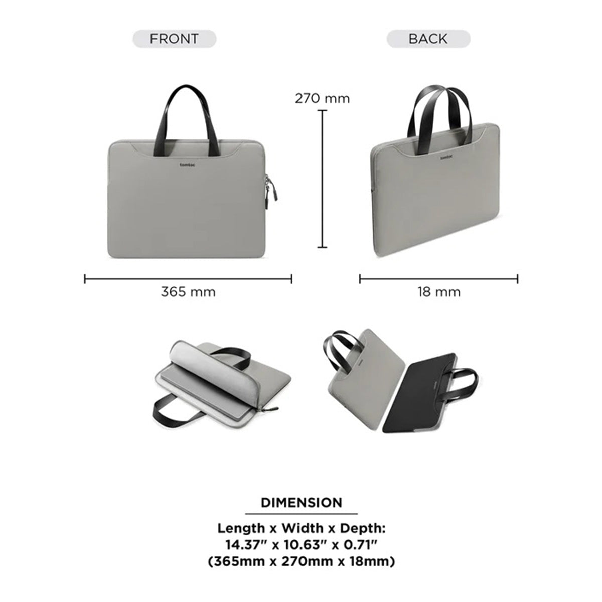 Tomtoc TheHer-A21 Dual-colorLaptop Handbag 13.5" - XtraSure | Apple Authorized Reseller in Myanmar