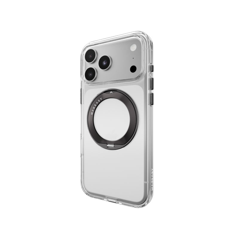 MagEasy Bright 360 M Never Yellowing Rotating Ring Protective Clear Case For iPhone 18 Series
