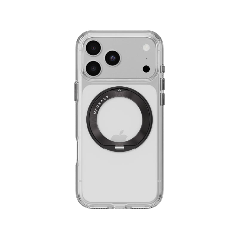 MagEasy Bright 360 M Never Yellowing Rotating Ring Protective Clear Case For iPhone 18 Series