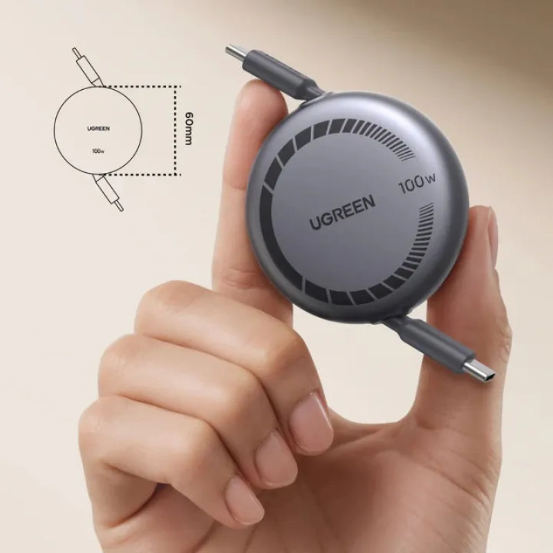 Ugreen 100W USB-C to USB-C Retractable Cable 1m (L531)