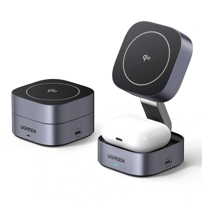 Ugreen 15W 2-in-1 Qi2 Magnetic Wireless Charger (W702)